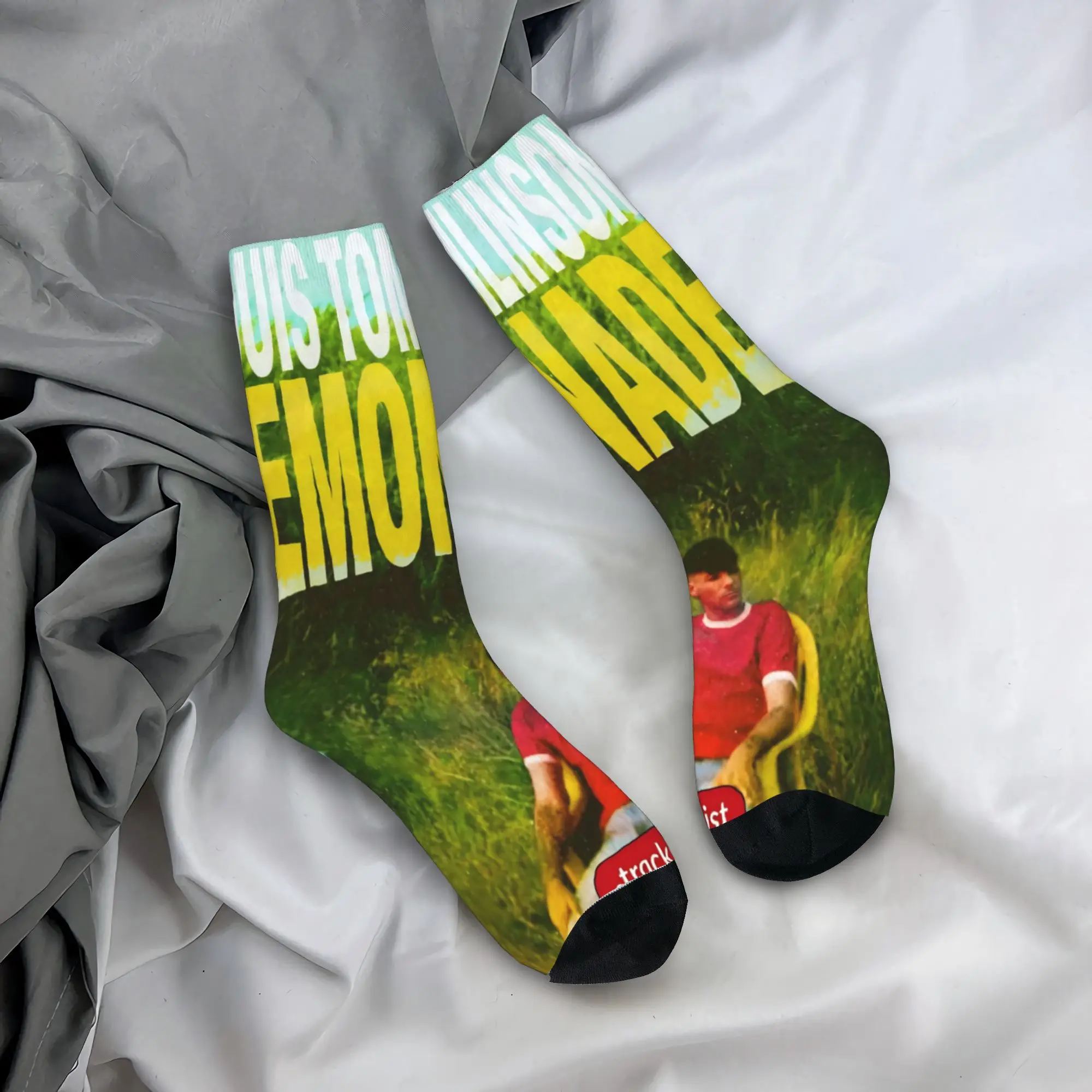 الرجال الجوارب لويس توملينسون عصير الليمون جولة جوارب الشتاء الجدة متوسطة جوارب ناعمة الرسم الدراجات عدم الانزلاق الجوارب