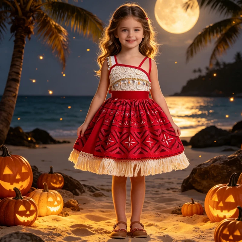 Halloween Vaiana Princess Dress Adventure Costume For Little Girls Moana Classic Outfit Birthday Party Costumes Dress Up