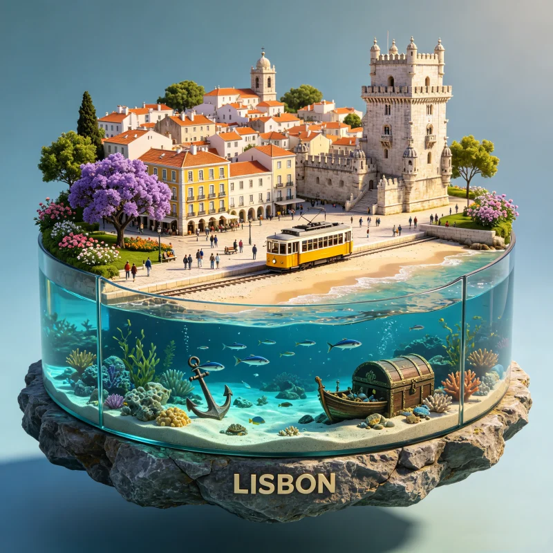 Portugal Lisbon Metal Fridge Magnets Belém Tower Travel Souvenirs Alfama Fridge Stickers Birthday Gifts Home Decoration