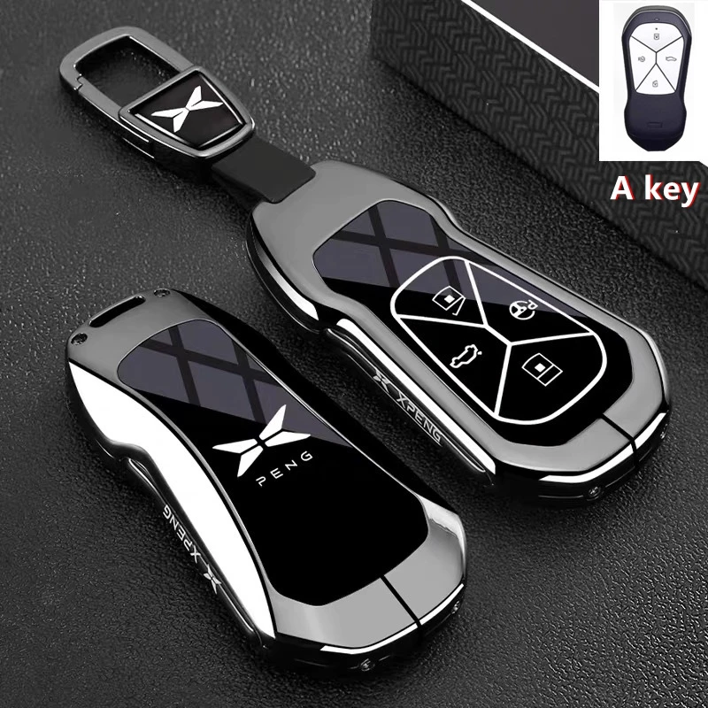 Auto-Schlüsselhülle aus Zinklegierung und TPU mit Kette für Xpeng Xiaopeng G6 G9 P7 P7I G3 G3I P5 – Innenraum-Schlüsselschutz-Zubehör – Detail 3