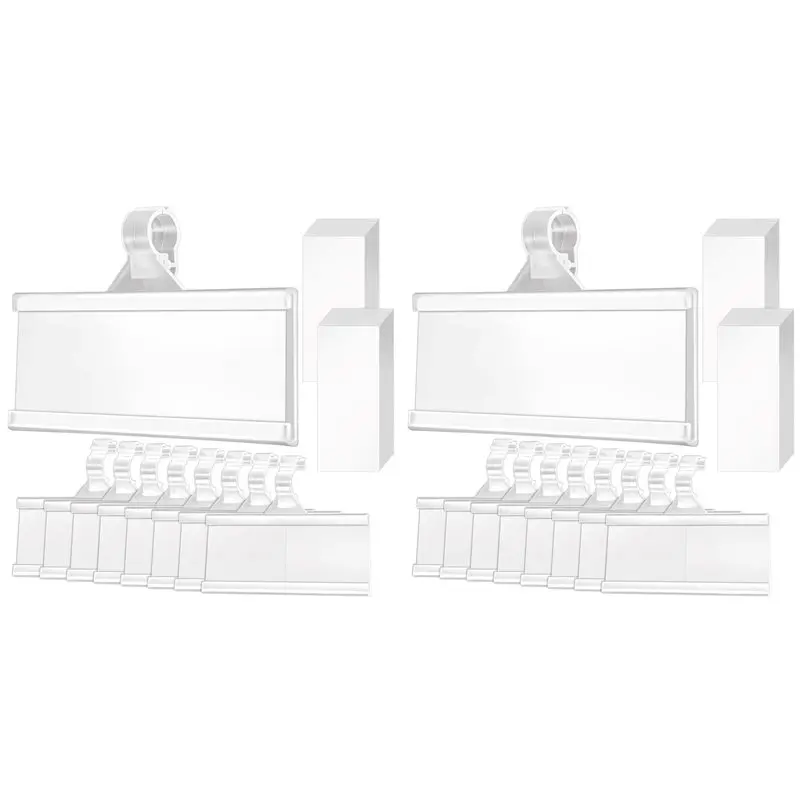 A98T 200 Pieces Plastic Wire Shelf Label Holders, Reusable Price Label Holder With Locks, For Supermarket Department Store