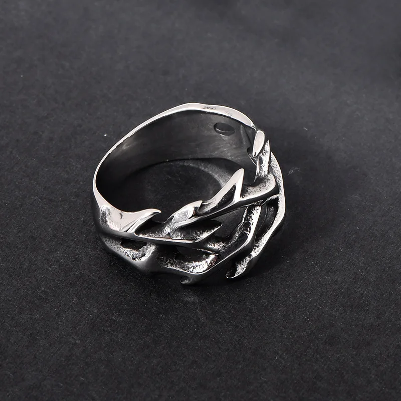 Fashion Simple Hollow Crown Of Thorns Ring Popular Stainless Steel Charm Rings for Men Women Punk Rock Jewelry Gift Dropshipping