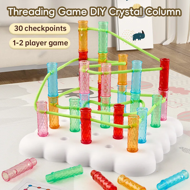 Kids Montessori Rainbow Boards Stringing Sensory Toys Color Sorting Counting Activity Pegboard Education Fine Motor Skills Toys