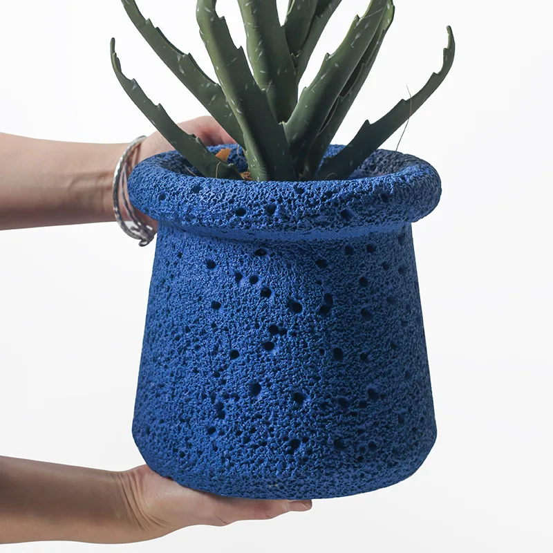Colorful Moon Texture Fleshy Potted Planter Pot Cement Pattern Planter Pot