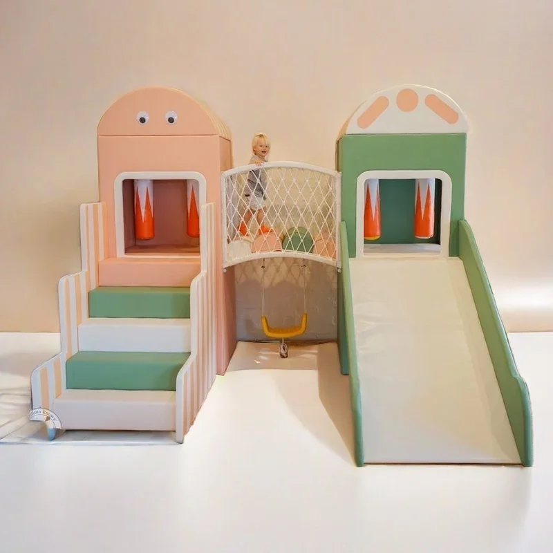 Playground Game Room Slide Bridge Climber Castle, Soft Play Equipment, Color Room Equipment