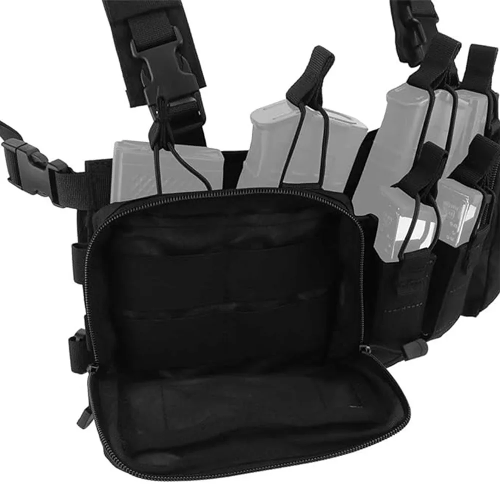 Tactical CS Match Wargame Gear Pack, Acampamento ao ar livre Nylon Peito Rig Vest, Fit Airsoft Caça Vestuário Acessórios