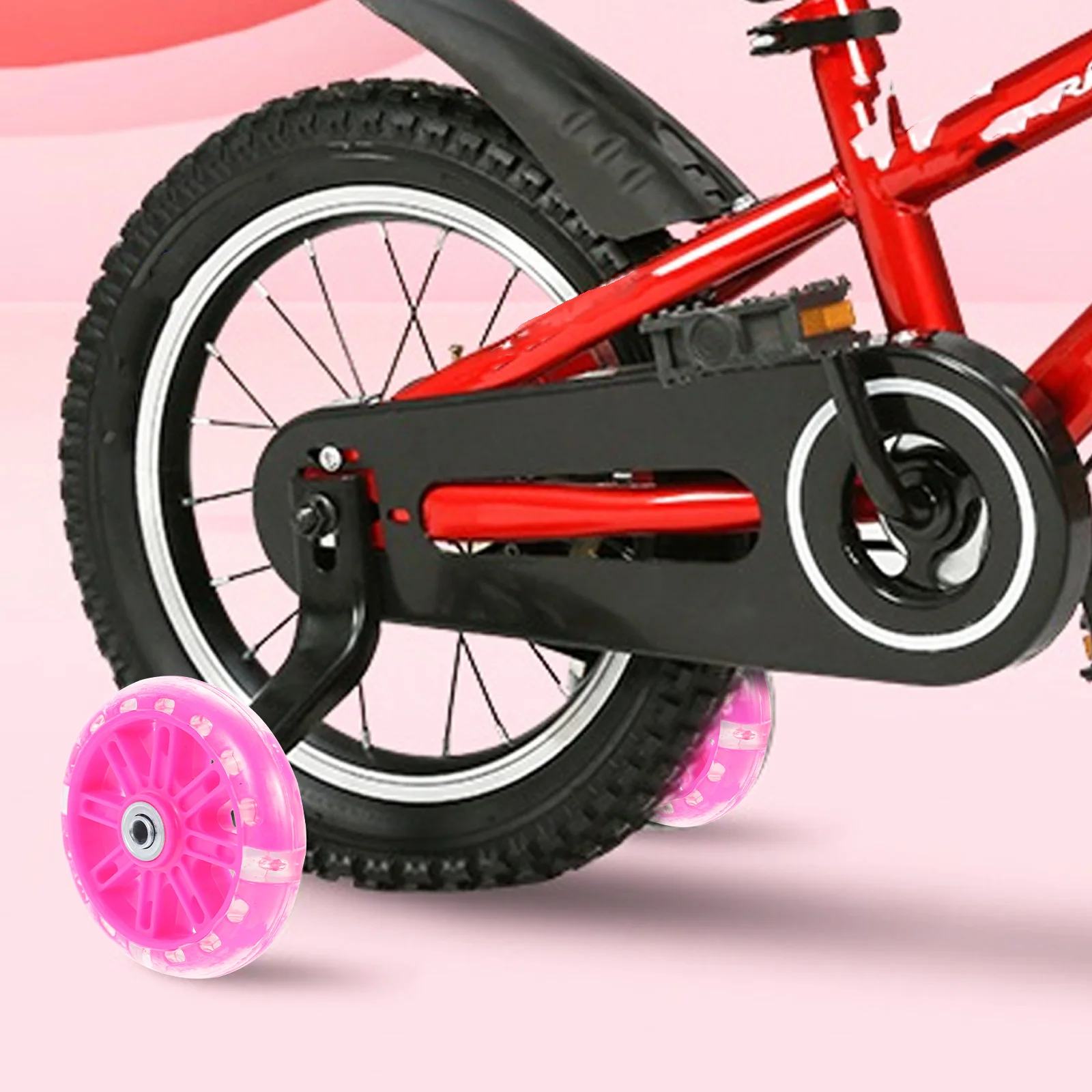 

1Set Children Bike Training Wheels Heavy Duty Stable Slip-Resistant Noise-Free Adjustable Kids Bike Accessory for Safe Riding