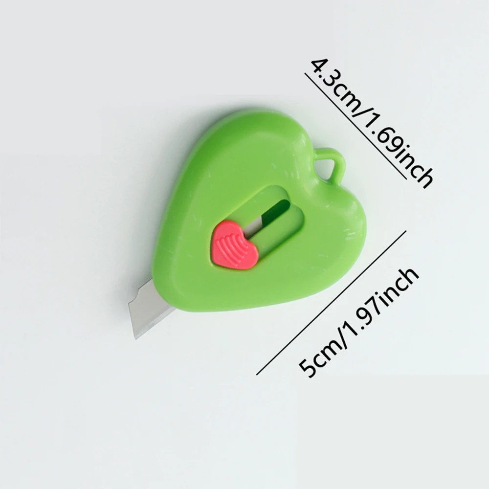 Coltello multiuso a forma di cuore con schema di colori Macaron, mini coltello artistico carino e utile per pacchetti unboxing