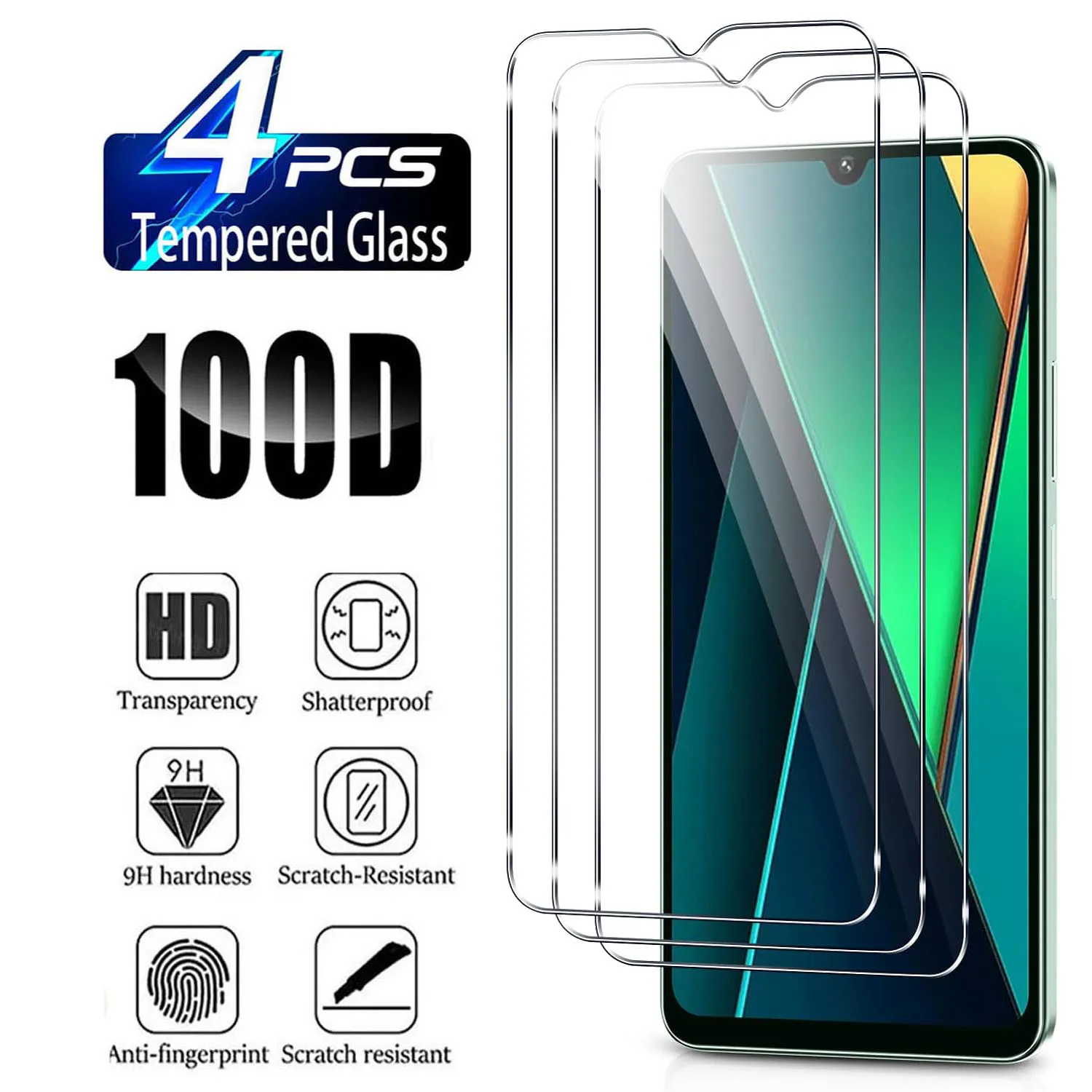 

HD Screen Protector for Xiaomi POCO C75 9H Tempered Glass Film Anti-Fingerprint Shockproof Clear Cover