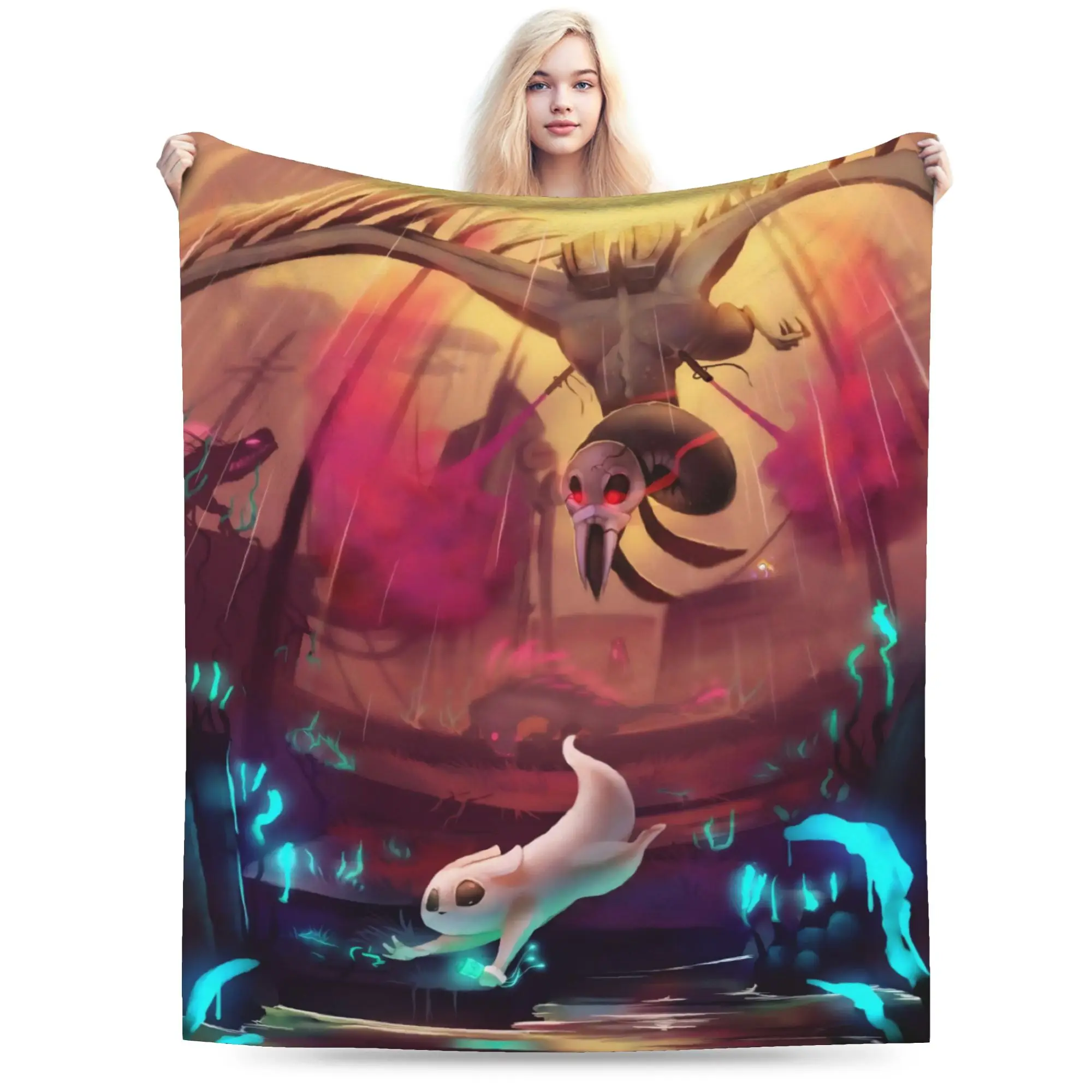 Rain World Slugcat Vulture Indie Game Post Apocalyptic  Blankets Ultra-Soft Fleece  Throw Blanket Comfortable Rug Piece