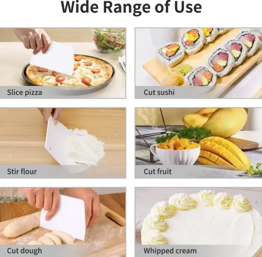 Mehrzweck-Teigschneider, Schüssel, Schaber für Brot, Teig, Fondant, Kuchen, Sahne, Spachtel, DIY, Gebäckschneider, Schaber, Küche, Backset – Detail 9