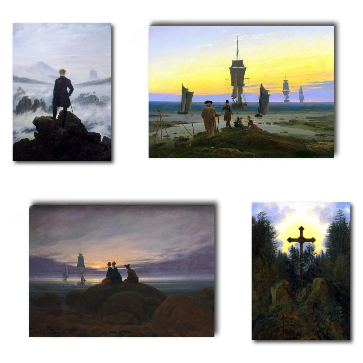 Romanticism Fog Mountain Wanderer Retro Oil Painting By Numbers on Canvas Home Decor for Living Room Bedroom Gift Frameless