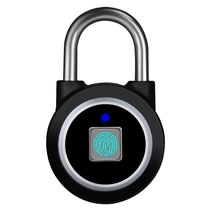 SCLS 指紋南京錠、Bluetooth ロック、モバイル APP、キーレス生体認証付きスマート南京錠、防水 (ブラック)
