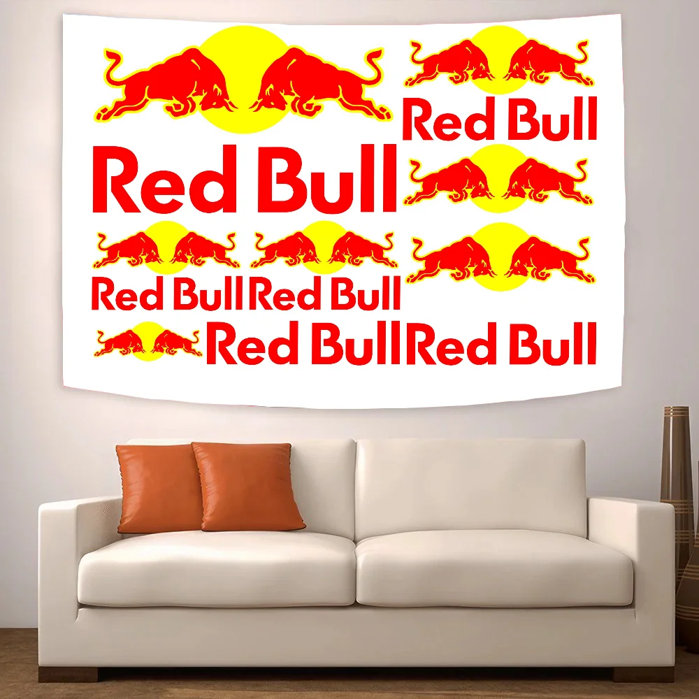 R-red Bull Logo Garage Decoration Custom Flag to Hang Decorative Flags for Rooms Flags and Banners Home Garden Outdoor Decor