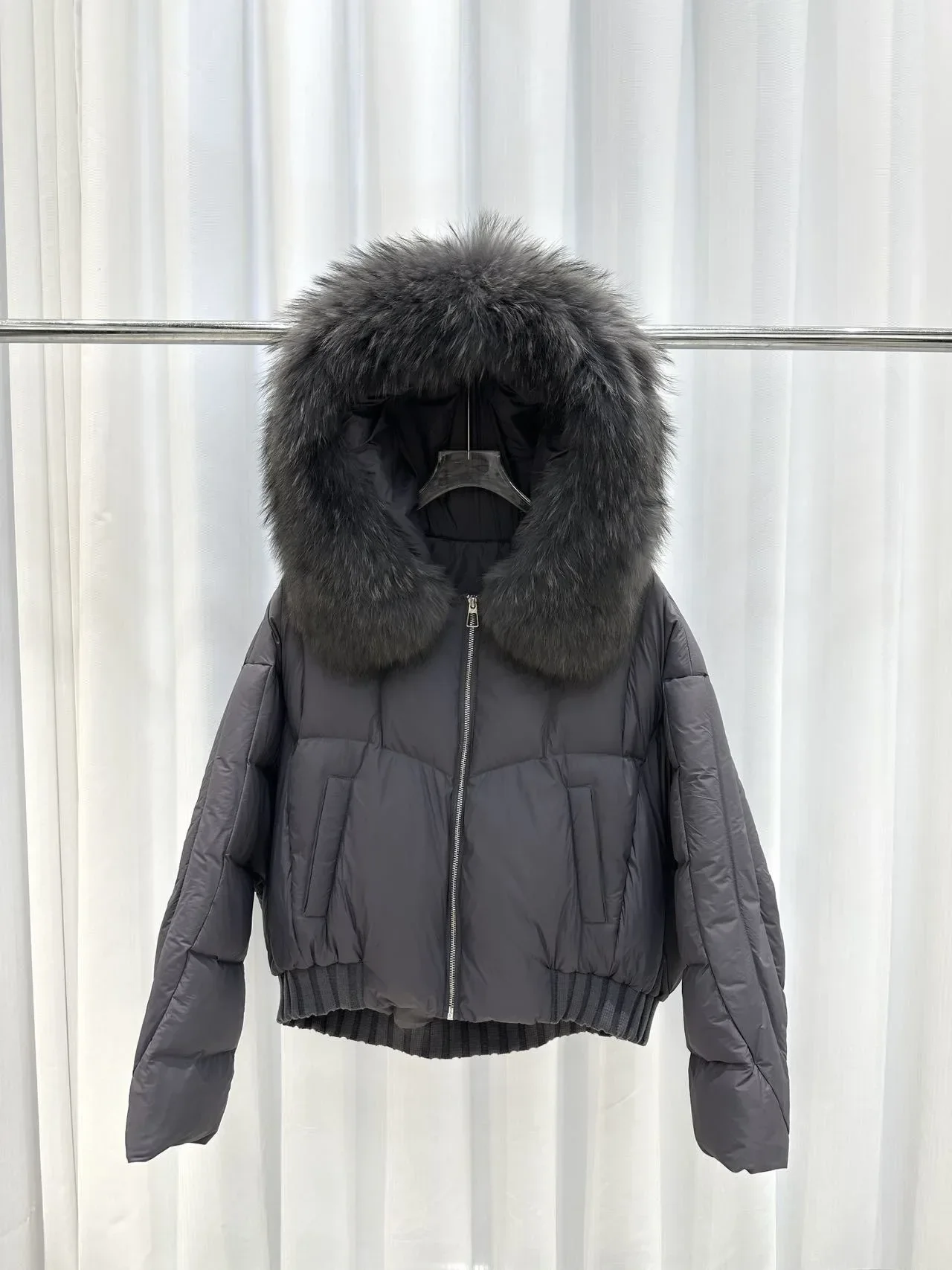 OFTBUY Short Zipper Parkas with Fur for Women Winter Warm Thick Duck Down Jacket Real Rccoon Fur Collar Women Hooded Clothing