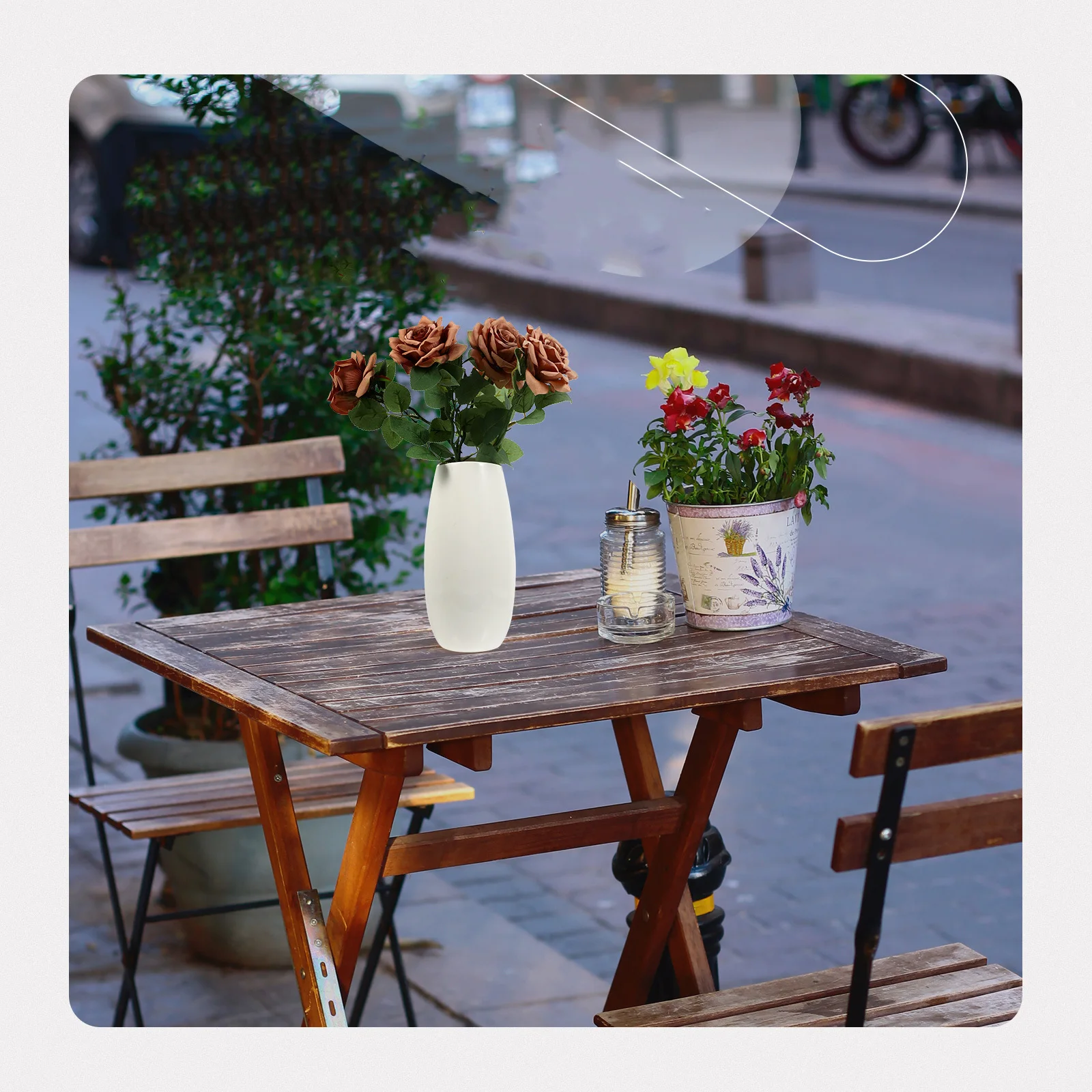 

5Pcs Artificial Rose Decor Fine Workmanship Simulation Flower Bouquet for Home Decor Office DIY Wall Arrangement Decorative Prop