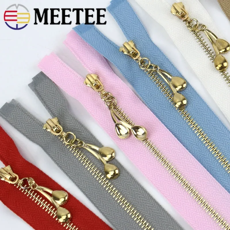 2/5pcs 3# Metal Zippers 15-70cm Auto Lock Closed Open End Zipper for Sewing Bags Pocket Wallet Zip Repair Garment Accessories