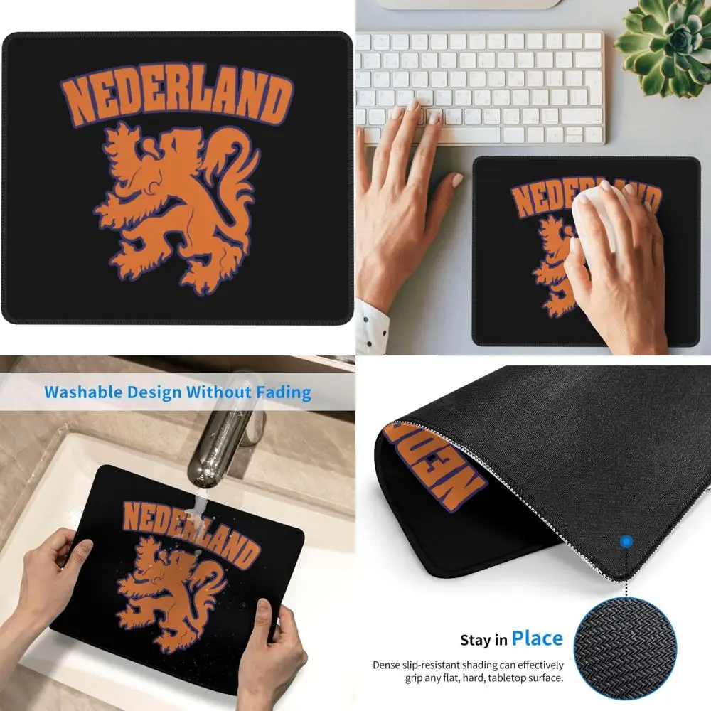 

Dutch Lion Flag Mouse Pad - 8.6 x 7 Non-Slip Gaming Laptop Mat with Stitched Edges