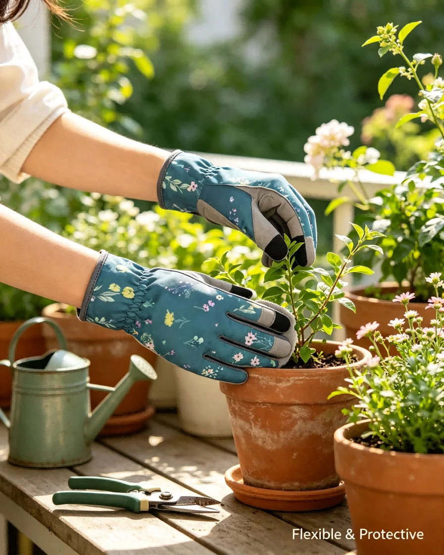 Long-lasting puncture resistant gardening gloves made with microfiber for For Planting pruning and weeding tasks