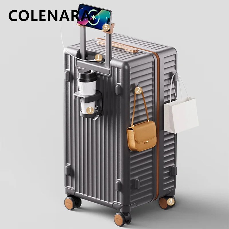 COLENARA Suitcase on Wheels 20 Inch Men's Boarding Case 24