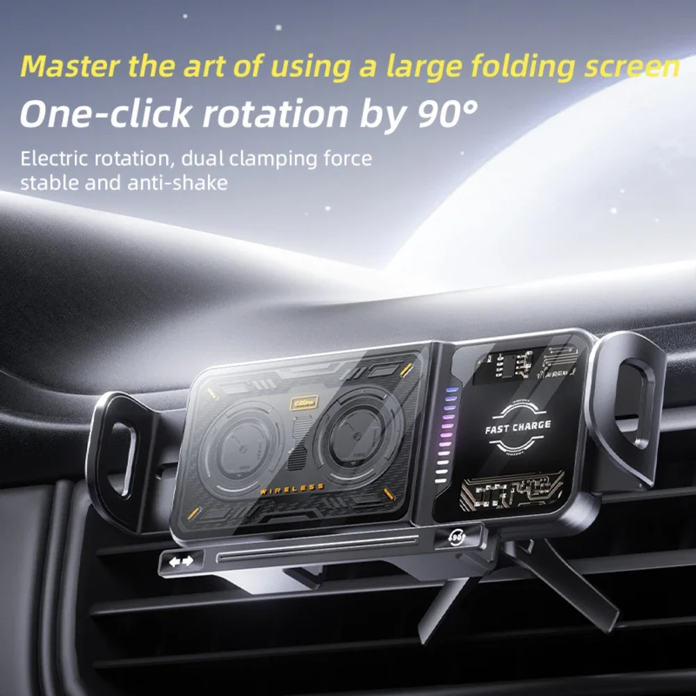 

15W Rotatable Wireless Charger Stand Mount For Samsung Z Fold & For Z Flip Car Mobile Phone Fast Charging Bracket