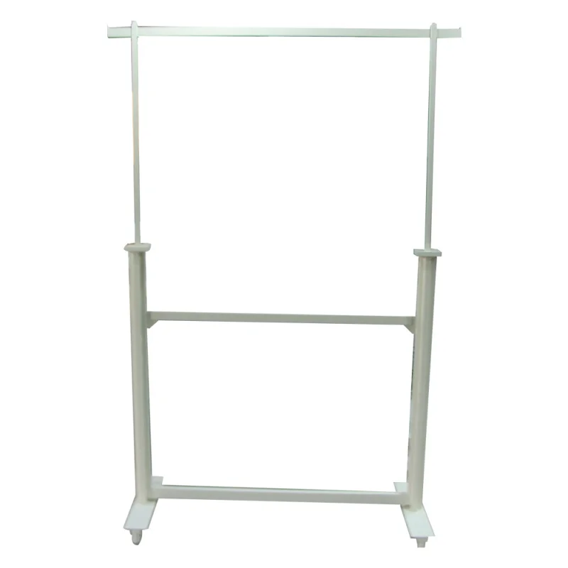 custom.Simple retail shirt boutique iron floor stand double pole way clothing display rack for clothes shop