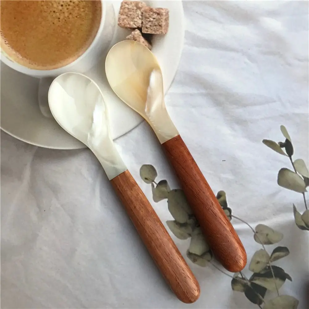 Creative Home Coffee Scoop Natural Tableware Fork Shell Spoon Ice Cream Dessert Spoon Teaspoon