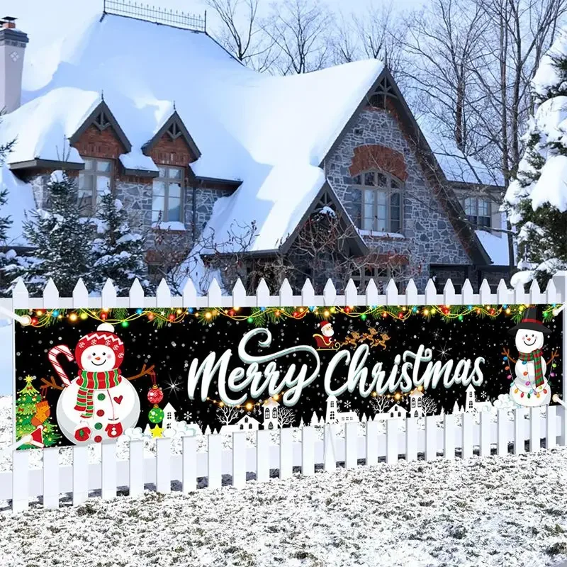 Merry Christmas Banner for Yard And Entrance Decor Christmas Outdoor Banner Flag for Home Decor 2026 Gifts Happy New Year 2027