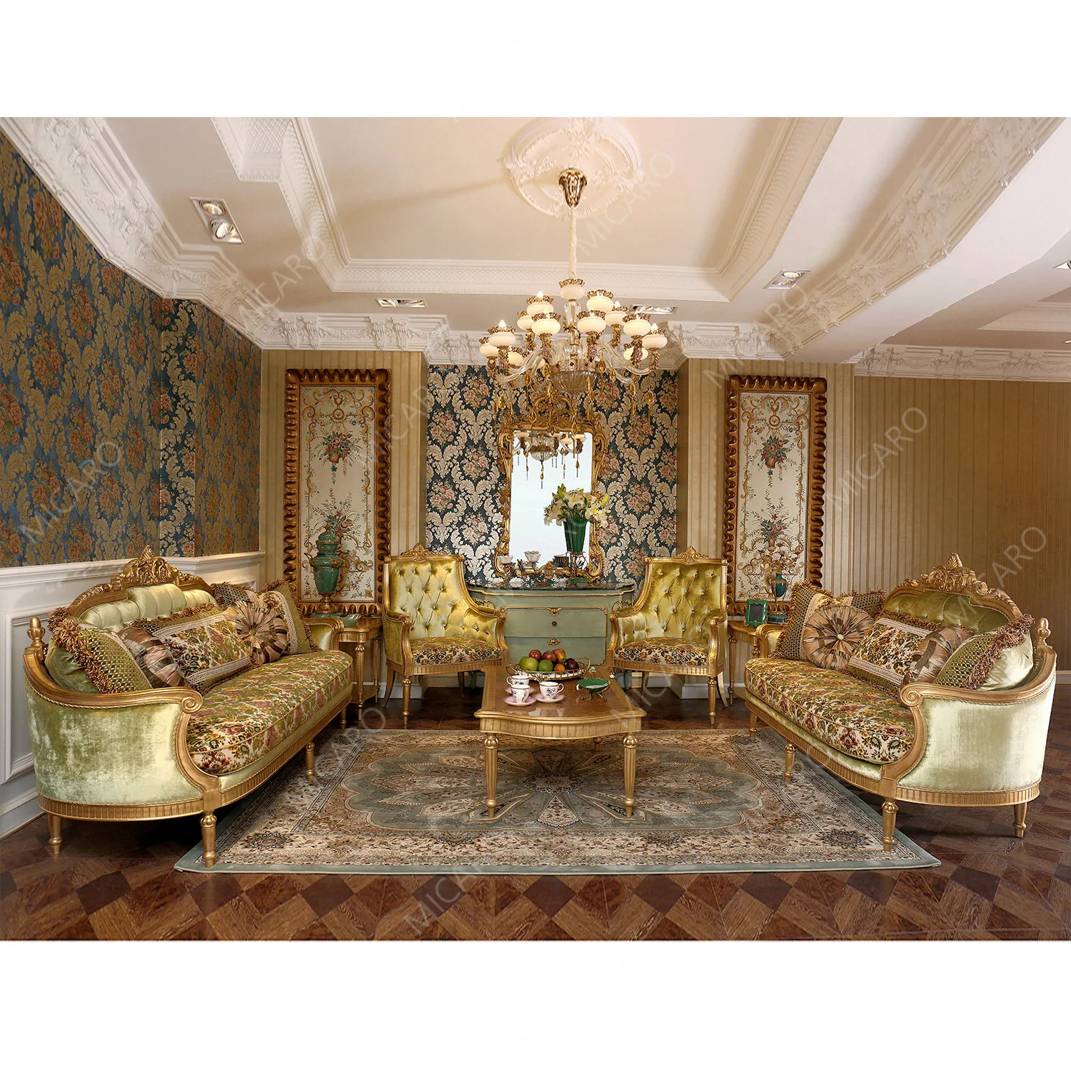 

Итальянская классическая мебель для гостиной, высококачественная бархатная ткань, изогнутый диван