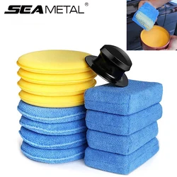 10/13pcs 5 Inch Car Foam Sponge Wax Applicator Round Car Polishing Waxing Sponge Car Detailing Cleaning Tools Washing Supplies