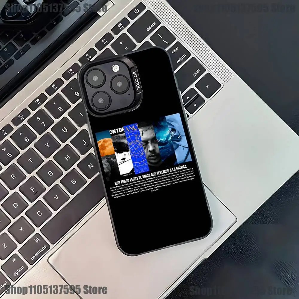 حافظة هاتف Cruz Cafune Me Muevo Con Dios لهاتف iPhone 17,16,15,14,13,12,11,Pro,XS,Max,Plus,Mini,SE4,E غطاء أسود غير لامع مقاوم للصدمات