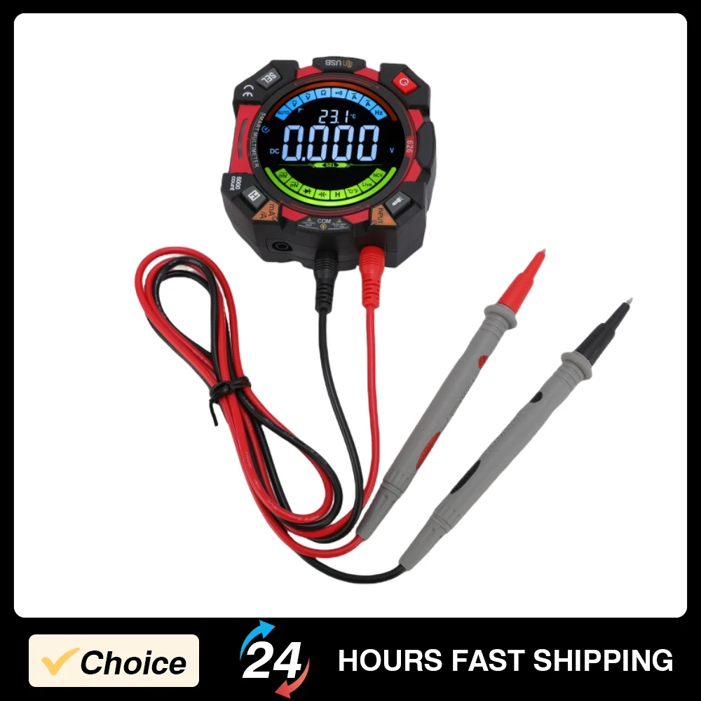 Digital Multimeter 6000Counts NCV Voltage Tester with VA Backlit LCD Data Hold Capacitance Temperature Frequency Duty Cycle Test