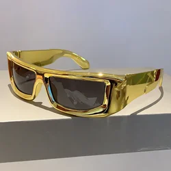 WINFUL New Y2k Wrap Round Men Sunglasses Metallic Rim Outdoor Sports Women Shades Trendy Brand Design Vintage UV400 Eyewear