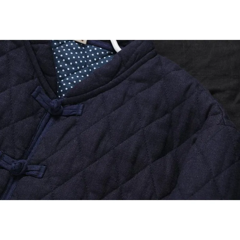 Vintage Baumwoll mantel Herbst Winter Stepp jacke Frauen warme Puffer jacke Einreiher Baumwoll jacke Langarm Oberbekleidung