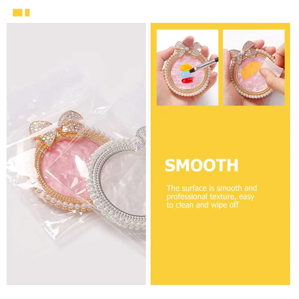 Tavolozza per nail art con strass Tavolozza per miscelazione colori con superficie liscia per pigmenti polacchi Forniture per pittura per manicure