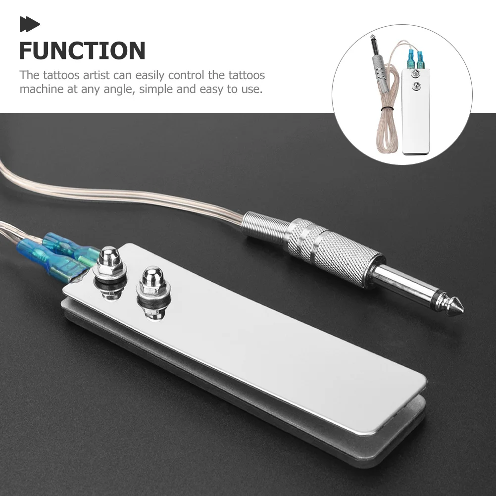 

1pc Rectangle Foot Pedal For Tattoo Machine Stainless Steel Non-Slip Footswitch Copper Wire Tattooing Foot Pedal