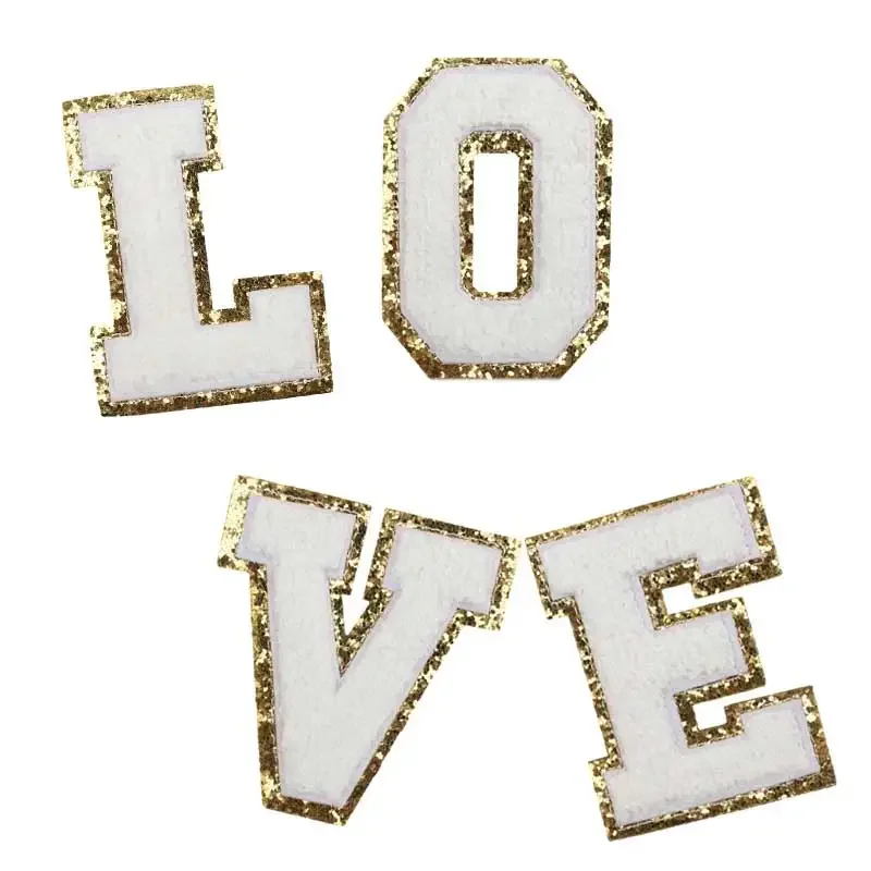 English Letters Wild Embroidery Patches for Clothing, DIY Thermal Applique, Fashion Iron-On Transfer Clothes Patches, 26 English