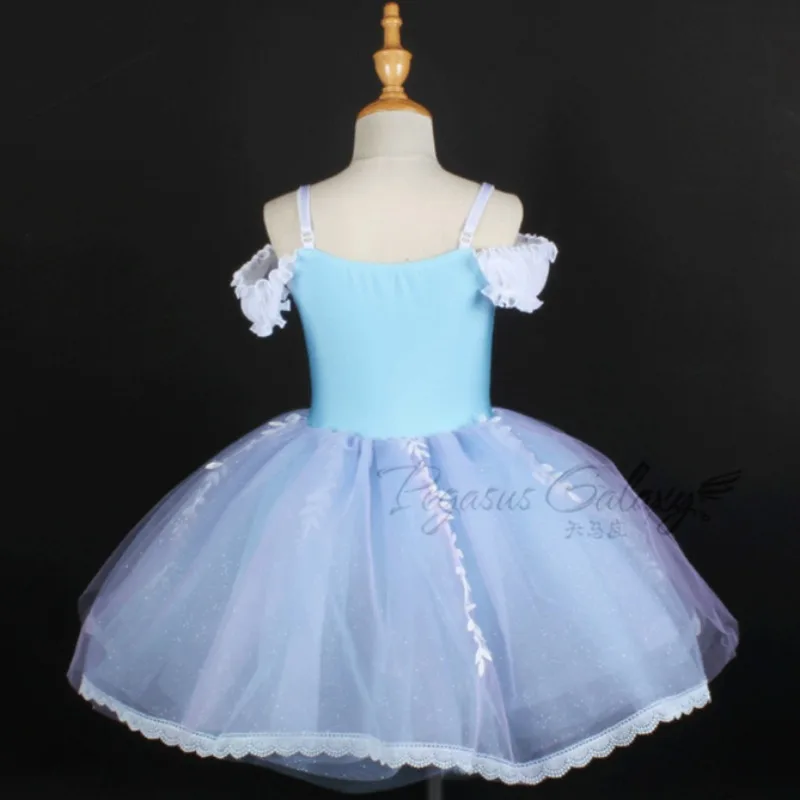 발레 스완 댄스 스커트 어린이용 신상 럭셔리 3D 플로럴 발레 튜튜 댄스웨어 소녀 우아한 발레 대회 댄스 스커트