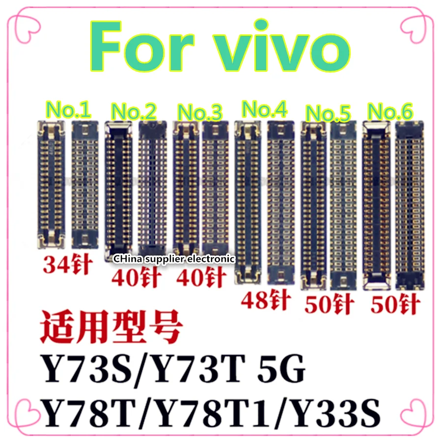 

Для vivo y33s y73s экран материнской платы ЖК-сиденье Y78t y78T1 Y73T 5G хвостовой штекер кабель 34pin 40pin 48pin 50pin