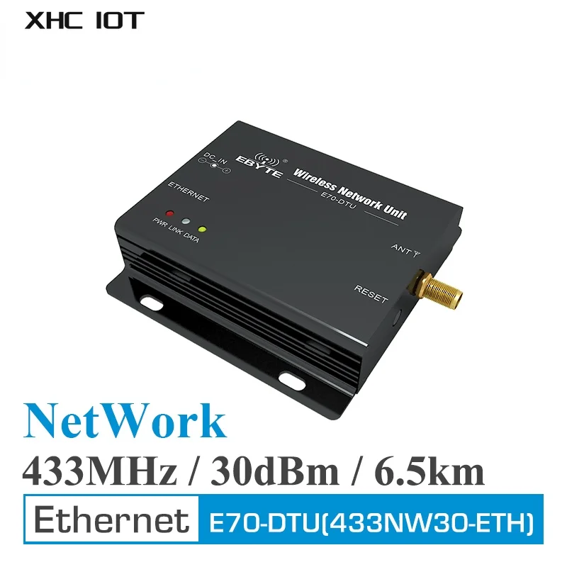 

Ethernet Star Ad-Hoc Network Wireless DataTransceiver RJ45 433MHz 30dBm 1W 6.5km Long Range IoT PLC E70-DTU(433NW30-ETH) XHCIOT