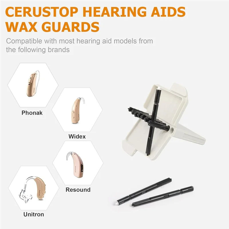 ABRE-filtros protectores de cera para suministros de audífonos Cerustop, filtros de cera para audífonos compatibles con Resound, Phonak, Widex, paquete de 5