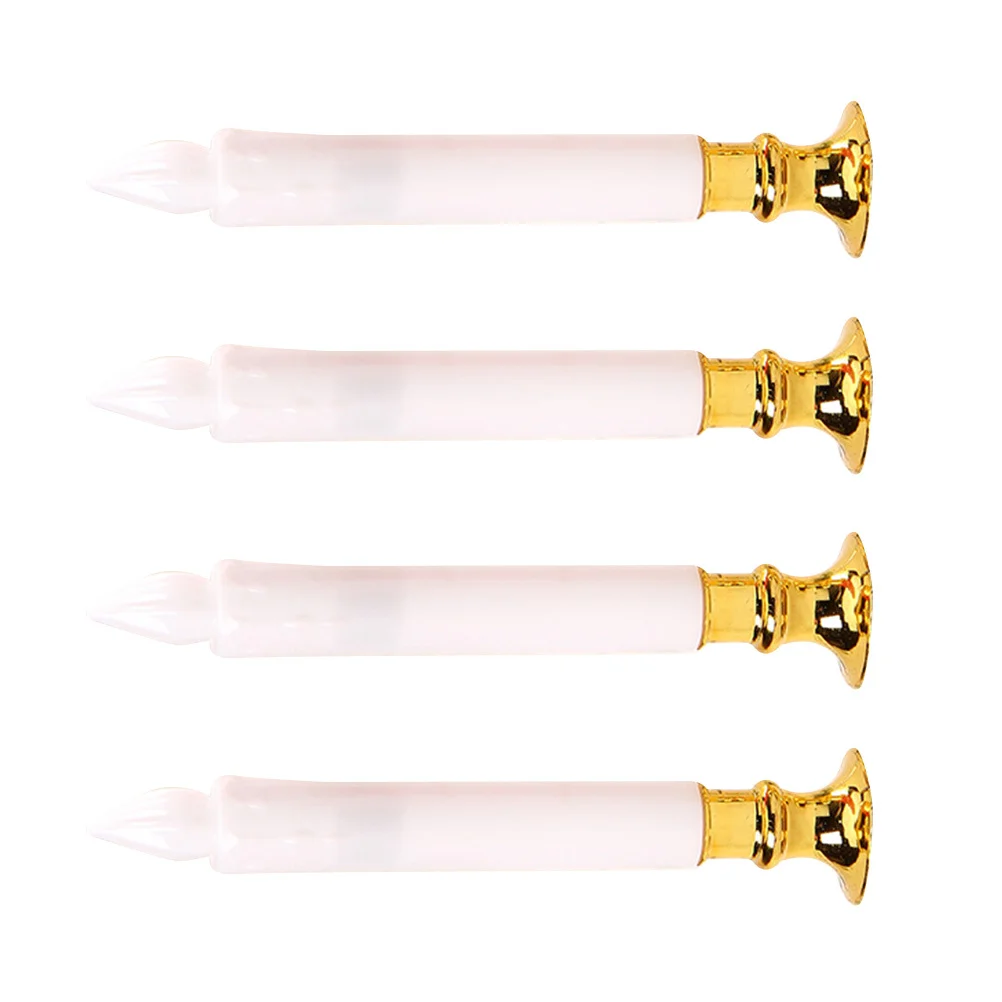 4 قطعة Led مصباح إلكتروني عديمة اللهب ضوء كهربائي للمنزل ديكور البخور الديكور محاكاة مصباح ليد #3