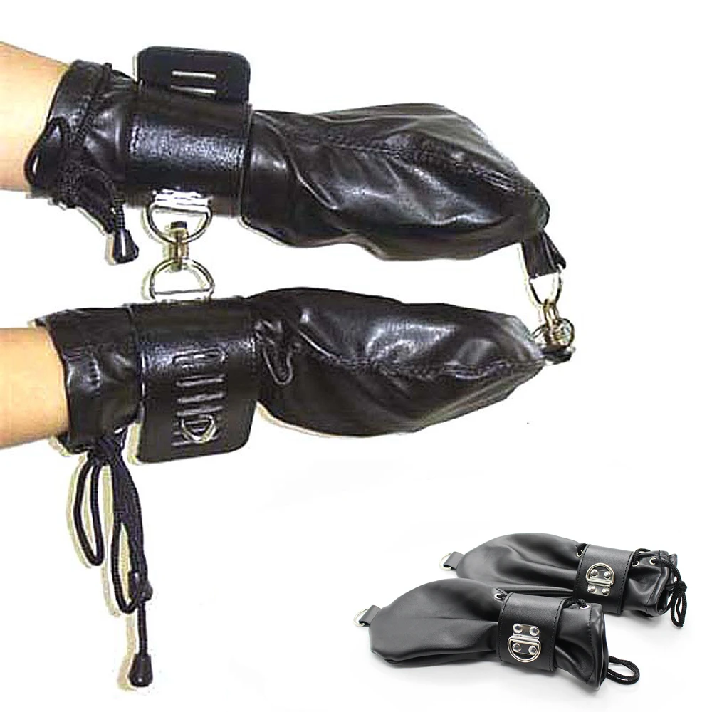 Bdsm Handcuffs Wrist Hand Cuffs Mitts Gloves With Padlock Mittens Costumes Bondage Cosplay Adult Accessories Sex Toys
