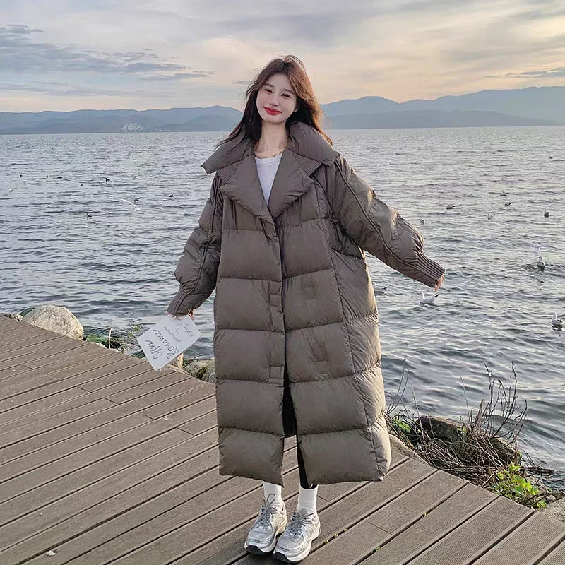 Long White Duck Down Jacket for Women, Parkas, High-End, Popular, Fall, Winter, Fashion, 90, 2024