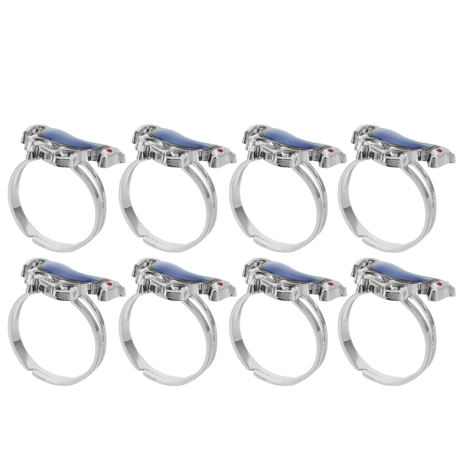 8Pcs Horse Shape Temperature Change Pendant Mood Ring for Adjustable Color Changing Jewelry Women Party