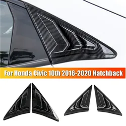 For Honda Civic 10th Gen 2016-2020 Hatchback Rear Window Louver Shutter Cover Side Vent Trim Windshield Cover Car Accessories