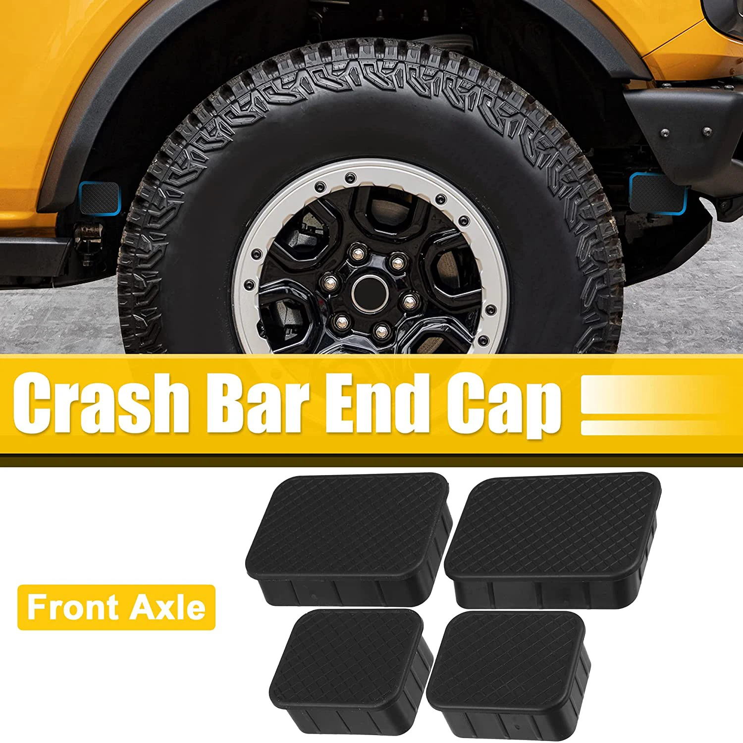 

4Pcs Crash Bar End Caps Front Axle Plug for Ford Bronco 2021-2023 2/4-Door Rubber Stopper Protection Cover