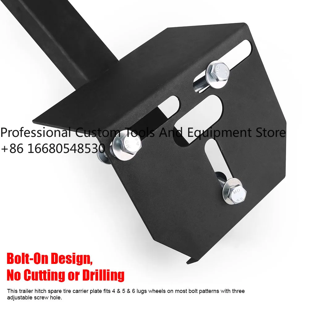 U2sAdjustable Trailer Hitch Spare Tire Carrier Tire Mount for Truck with 2 Inch Receiver for 4 & 5 & 6 Lugs Trailer Wheels