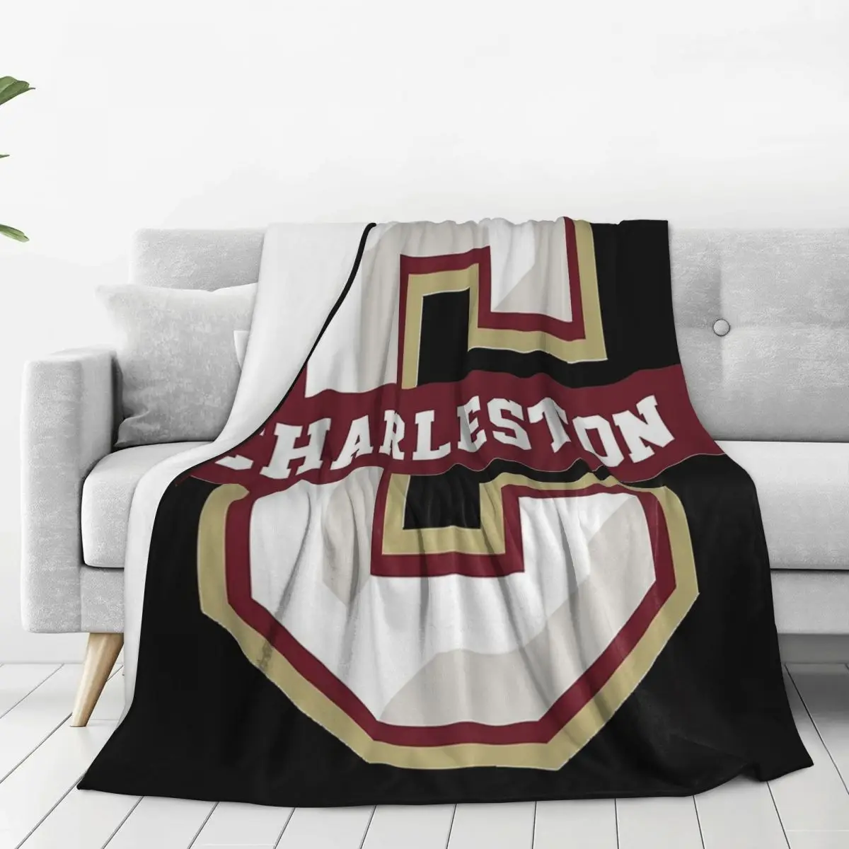 College Of Charleston Cougars Blanket Fleece Super Soft Throw Blankets Throw Blanket For Home Bedroom Outdoor Throws Bedspread