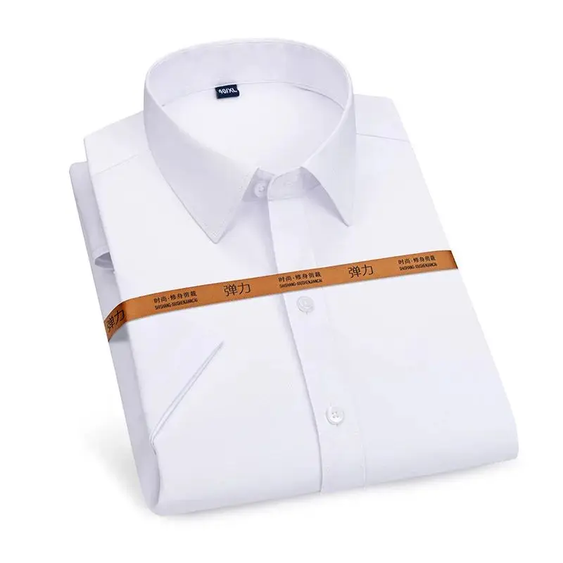 Men's Business Casual  Shirt Short Sleeve Thickened Fleece Autumn Season Wide Fit Nine Sleeve Length  Collar